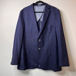 Peter Millar Wool Sport Coat 46L Navy Blue (see photos for pattern) Two-Button